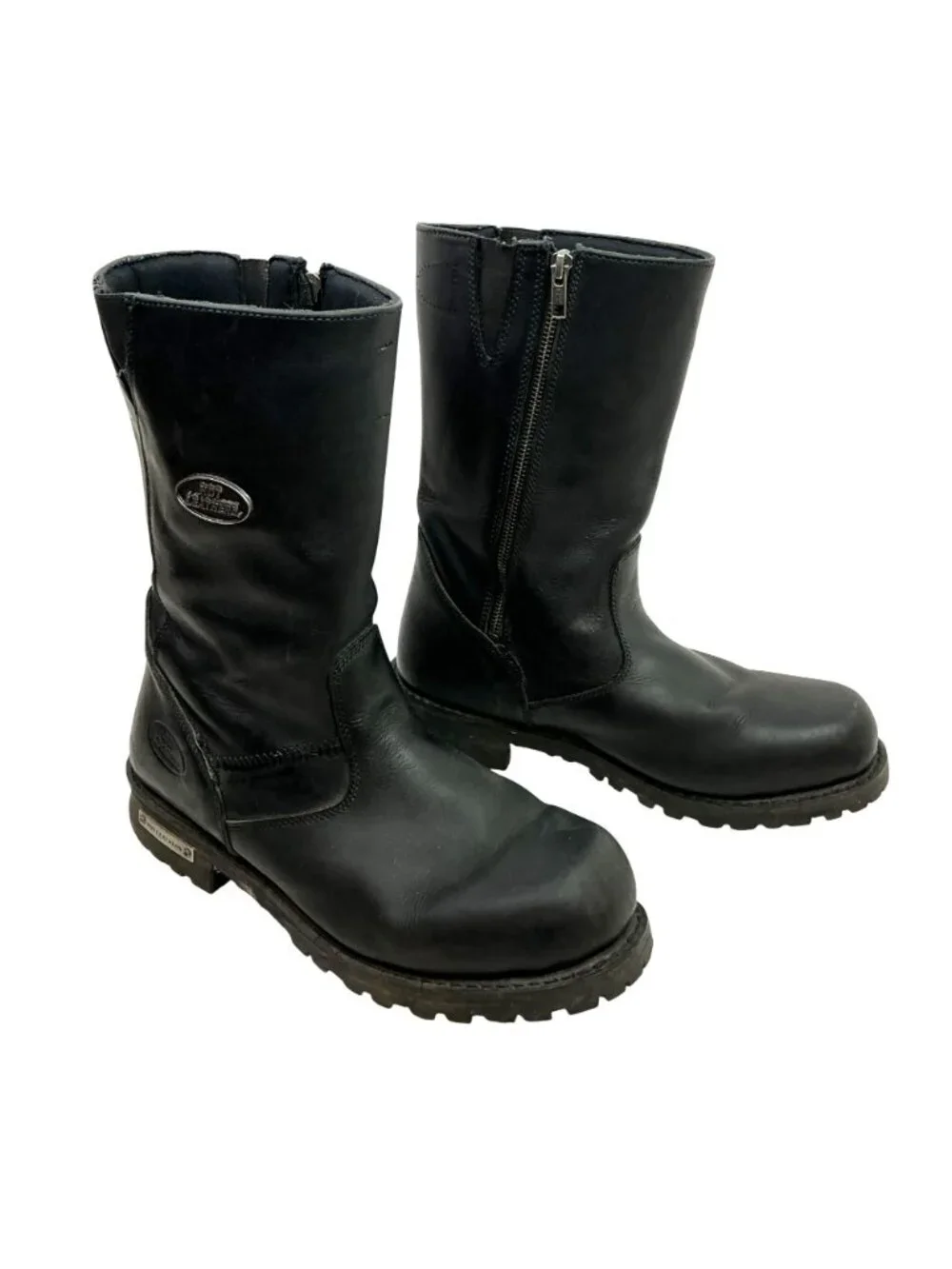 Hot Leathers BTM1019 Leather 12” Tall Motorcycle Boots Mens 11 Black